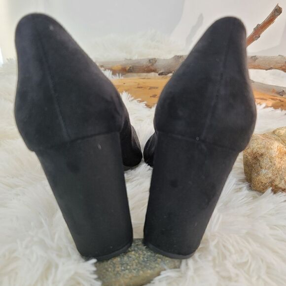 Call it spring black vegan leather block heel pumps - Picture 4 of 8